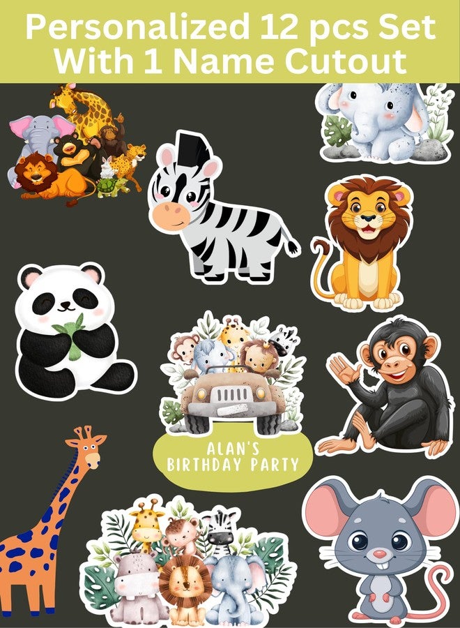 Yellow Nuts Personalized Animals Jungle Birthday Party Cutouts Big Size Home Kids Room Party Hall Decoration Walls Ceiling - Image 4